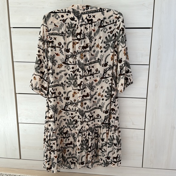 Saloni Tyra jungle print silk shirt dress US size 0 - Picture 7 of 11
